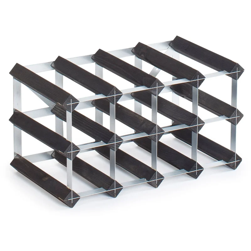 Traditional wine rack Vinställ Påbyggnadsbart 12 Flaskor Black