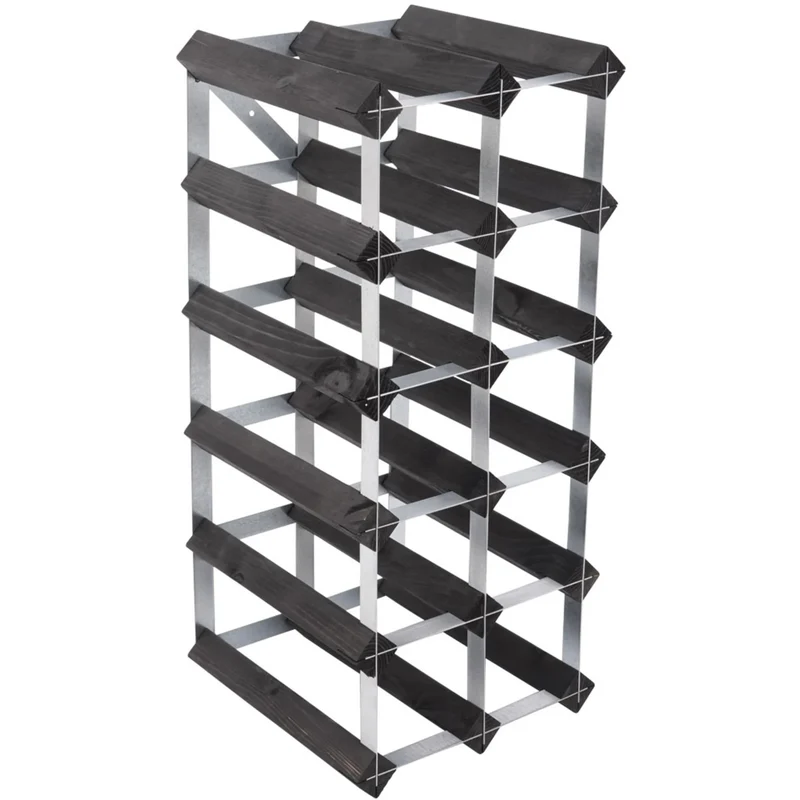 Traditional wine rack Vinställ Påbyggnadsbart 15 Flaskor Black Ash