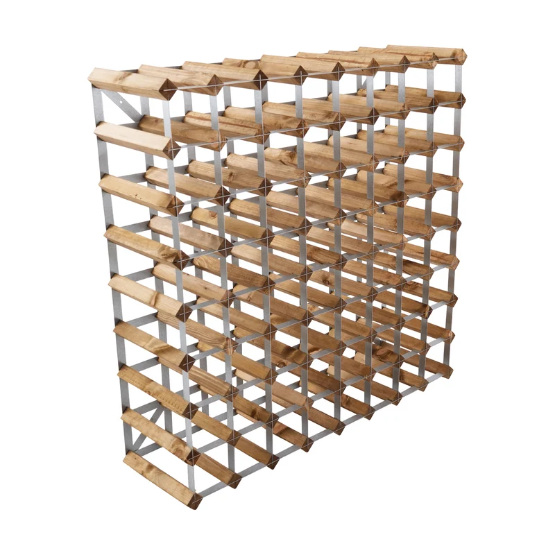 Traditional Wine Rack Vinställ Påbyggnadsbart 72 Flaskor Light Oak
