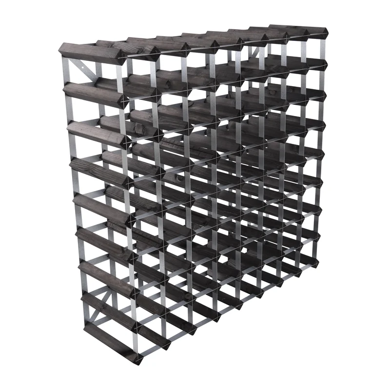 Traditional Wine Rack Vinställ Påbyggnadsbart 72 Flaskor Black Ash