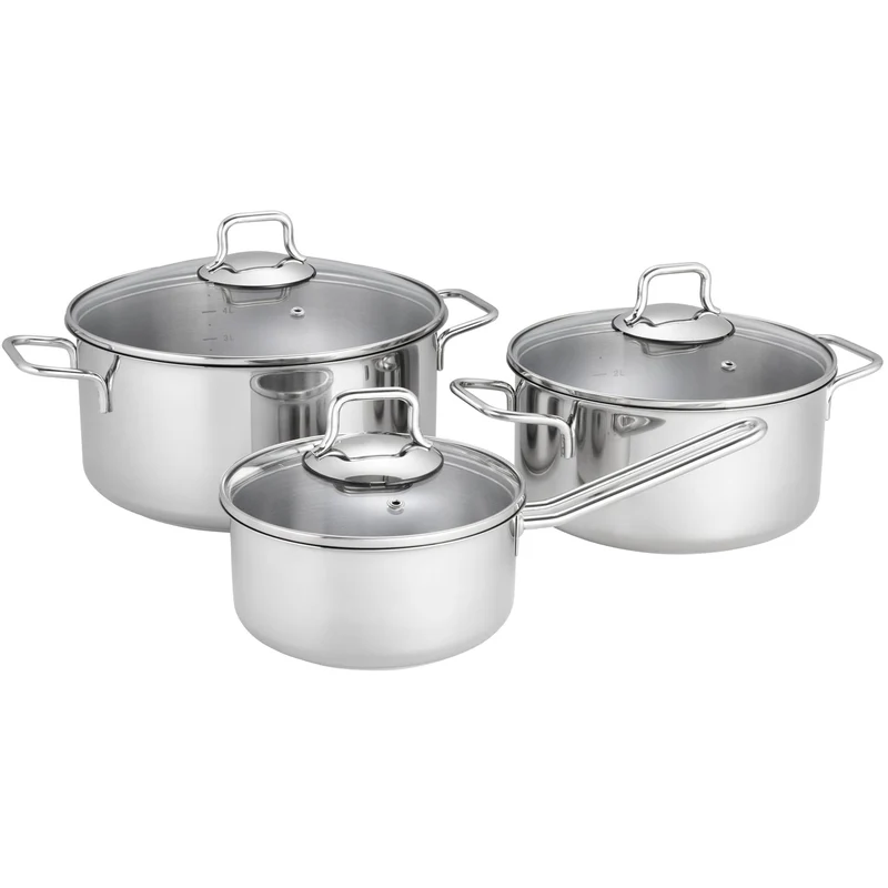 Fiskars Gryt- & Kastrullset med Glaslock 3 delar