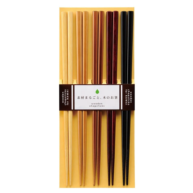 Kawai Ätpinnar Natural Wood 5-pack