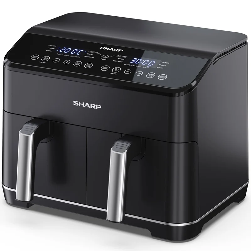 Sharp Airfryer Dubbel 2x4L med Digital Kontroll