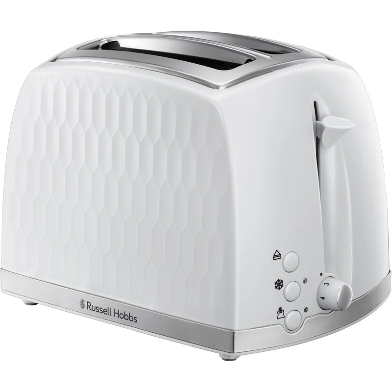 Russell Hobbs Brödrost 2 Skivor Honeycomb Vit