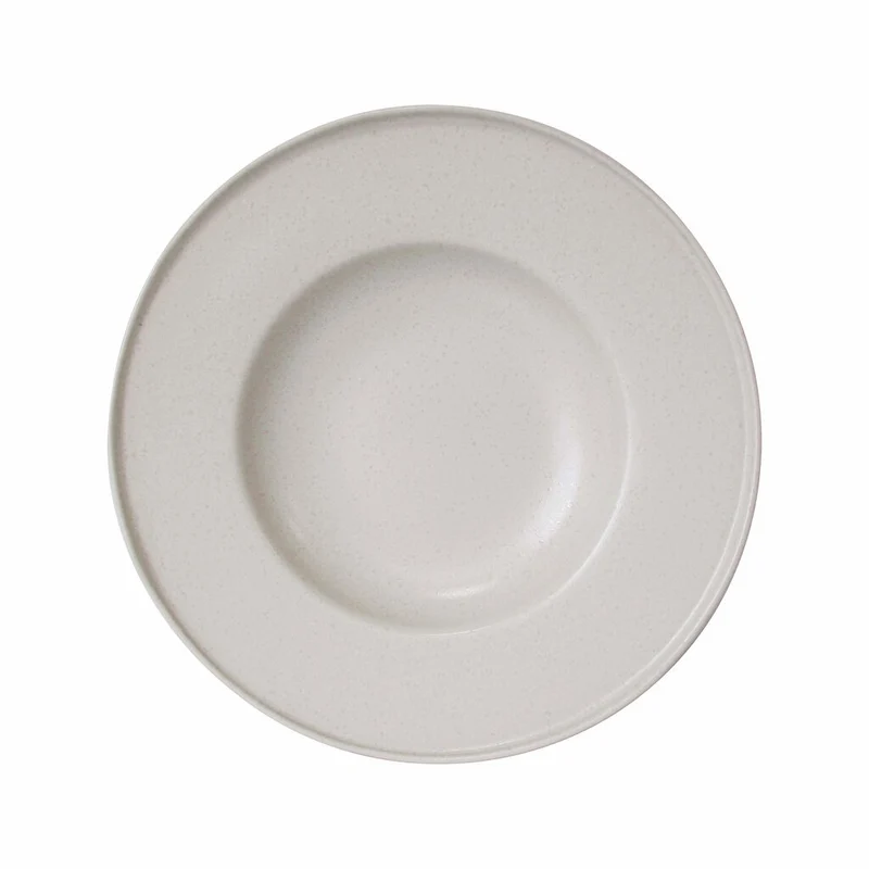 Modern House White Satin Tallrik Djup 29 cm Grå