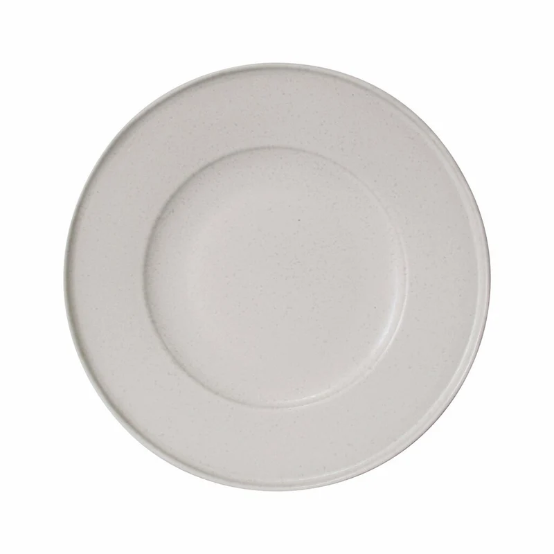 Modern House White Satin Assiett 23 cm Grå