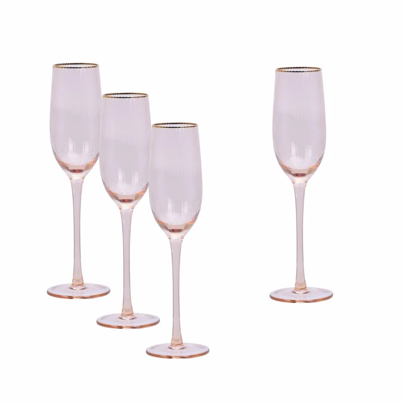 Modern House Soft Pink Champagneglas 22 cl 4-pack