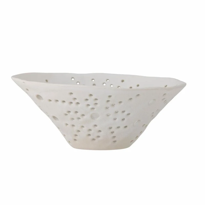 Bloomingville Dalena Dekorationsskål, Vit Stengods 30 cm