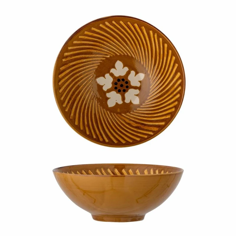 Bloomingville Skål Heikki Brun, Stengods 19 cm
